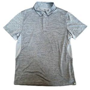 Gaiam Shirt Short Sleeve Zip Polo Gray Size Medium